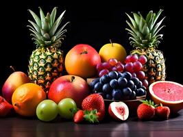 AI generated Different Types of Fresh Fruits photo