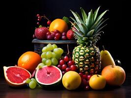 AI generated Different Types of Fresh Fruits photo