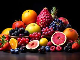 AI generated Different Types of Fresh Fruits photo