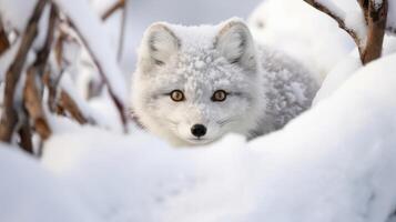 AI generated A close up of a fox in the snow. Generative AI photo