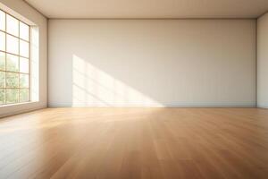 AI generated Empty room with natural light for mock up designs. Generative AI photo