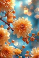 AI generated Cluster of Flowers on Branch photo