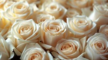 AI generated Close Up of White Roses photo