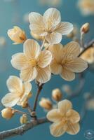 ai generado racimo de flores en rama foto