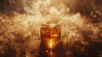 AI generated Glass of Ice on Table photo