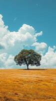 ai generado árbol en suciedad la carretera foto