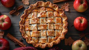 AI generated Apple Pie With Cinnamon photo