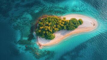 ai generado un pequeño isla en el medio de el Oceano foto