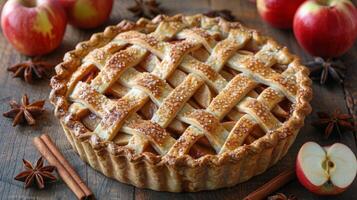 AI generated Apple Pie With Cinnamon photo