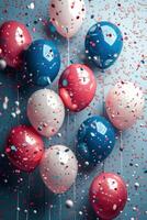 AI generated Colorful Balloons Covered in Confetti photo