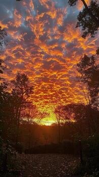 AI generated Vibrant Sunset With Clouds photo