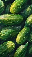 AI generated Pile of Cucumbers photo