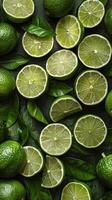 AI generated Shiny Limes Covered in Water Droplets photo