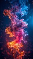 AI generated Colorful Smoke Floating in the Air photo