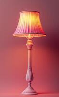 AI generated Pink Lamp With Shade photo