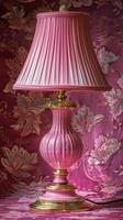 AI generated Pink Lamp With Shade photo