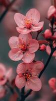 AI generated Close Up of Pink Flowers on Tree photo