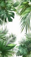AI generated Cluster of Green Leaves on Dark Background photo