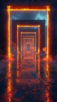 AI generated Neon-Lit Tunnel photo