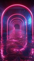 AI generated Neon-Lit Tunnel photo