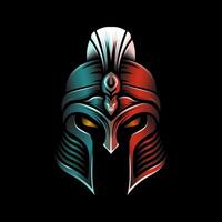 Ancient Roman Spartan Warrior Helmet Vector Illustration