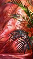 AI generated Close Up of Palm Leaf With Blurry Background photo