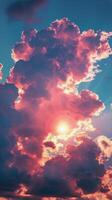 AI generated Sun Shining Through Clouds in Sky photo