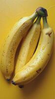 AI generated Bunch of Bananas on Yellow Table photo