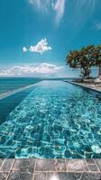 AI generated Bright Sun Shining Over Swimming Pool photo