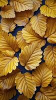 AI generated Close Up of Yellow Leaves on Tree photo