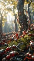 AI generated Forest Infested With Red Bugs photo