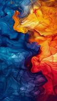 AI generated Vibrant Colorful Substance Dissolving in Water photo