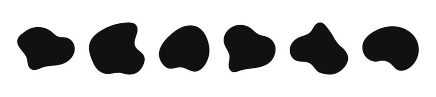 Irregular shapes. Organic blob forms. Smooth liquid random elements similar to stones. Set of isolated vector elements on a white background.