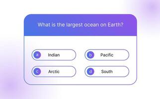 examen preguntas juego modelo. múltiple elección prueba. usado en responder muestra en televisión y social medios de comunicación. vector degradado diseño.