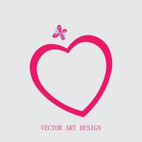 ilustración de un rosado corazón con ornamento vector