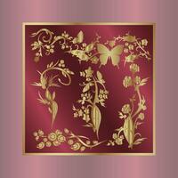 background with ornament and flowers vector