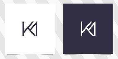 letter km mk logo design vector