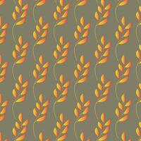 Colorful leaves botanical seamless pattern. Twigs and leaves. vector