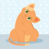 Cute cat cartoon kawaii Vector illustration