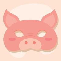 Colored pig carnival mask Festival Vector illustration