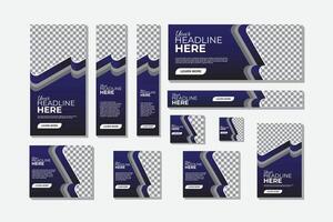 Creative banner design web template bundle Set, Vertical, horizontal and square vector