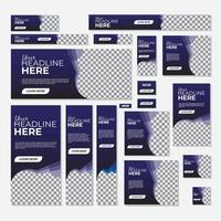 Creative banner design web template bundle Set, Vertical, horizontal and square vector