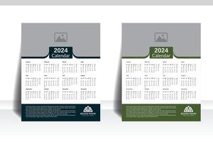 corporativo y moderno completar 12 meses, anual calendario diseño con espacio para tu imagen vector