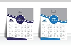 corporativo y moderno completar 12 meses, anual calendario diseño con espacio para tu imagen vector