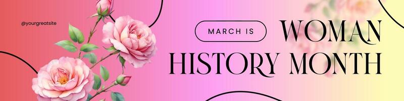 gradient woman history month linkedin banner template