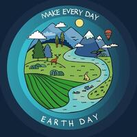 Happy earth day banner to celebrate environmental safety vector