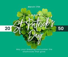 Green Minimalist St Patrick's Day Facebook Post template