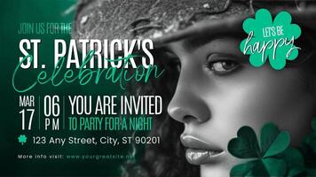 St. Patrick's Day Celebration Party Invitation for Twitter Post template