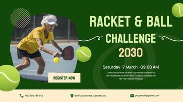 Pickleball & Tennis Challenge Twitter Post template