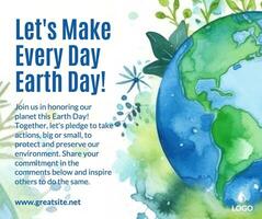 Earth Day Facebook Post template